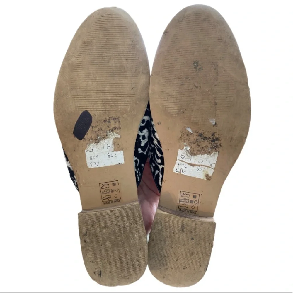 Topshop Kylie tapestry black white loafer shoes 39
